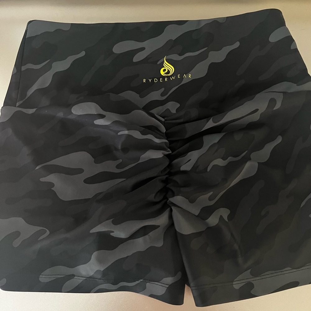 Scrunch bottom spandex shorts. Ryderwear